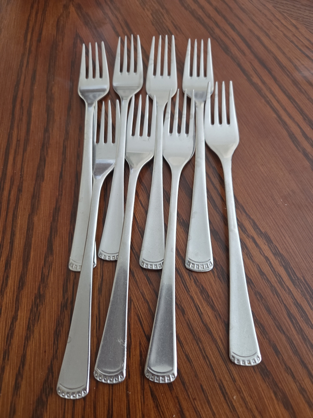 Vtg Stainless Steel НЕРЖ Fork 8 USSR Era Flatware Scallop Patterned Rare